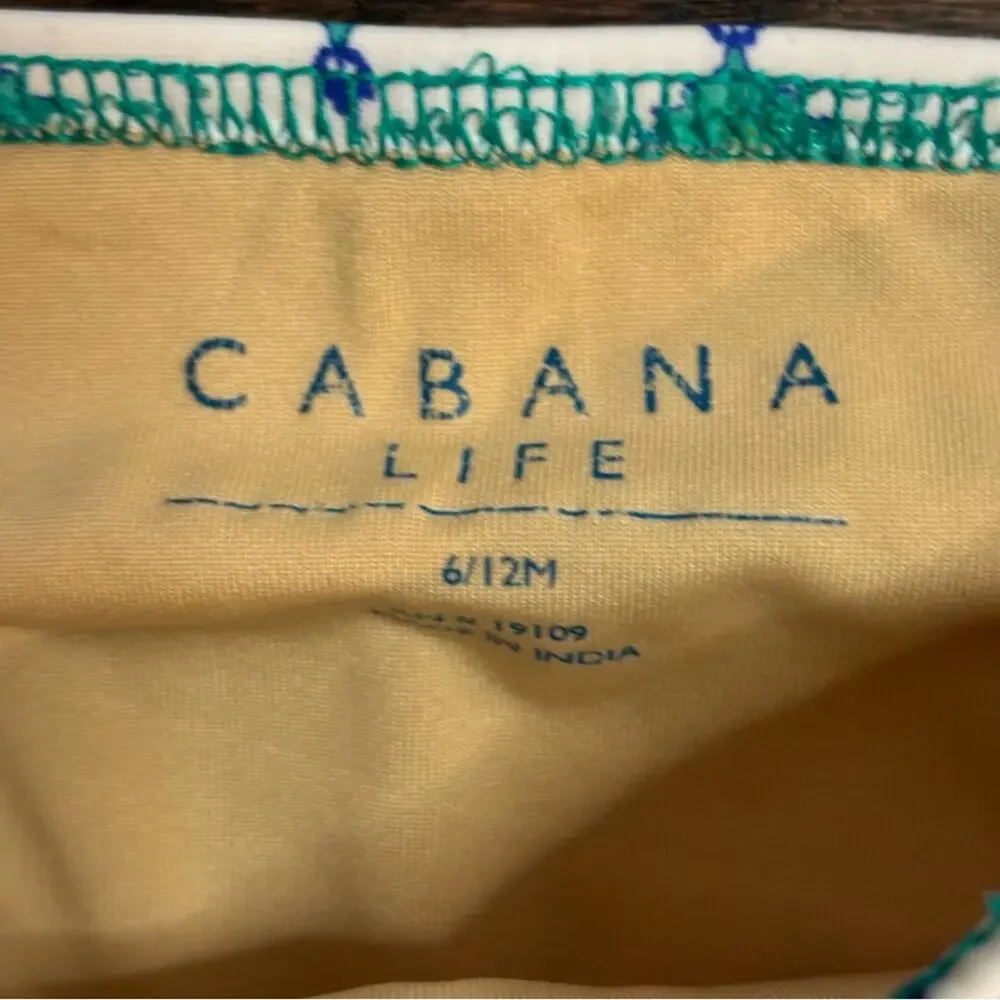 Cabana Life Rash Guard Bikini Set White Green Print 6-12 Months - Picture 9 of 10